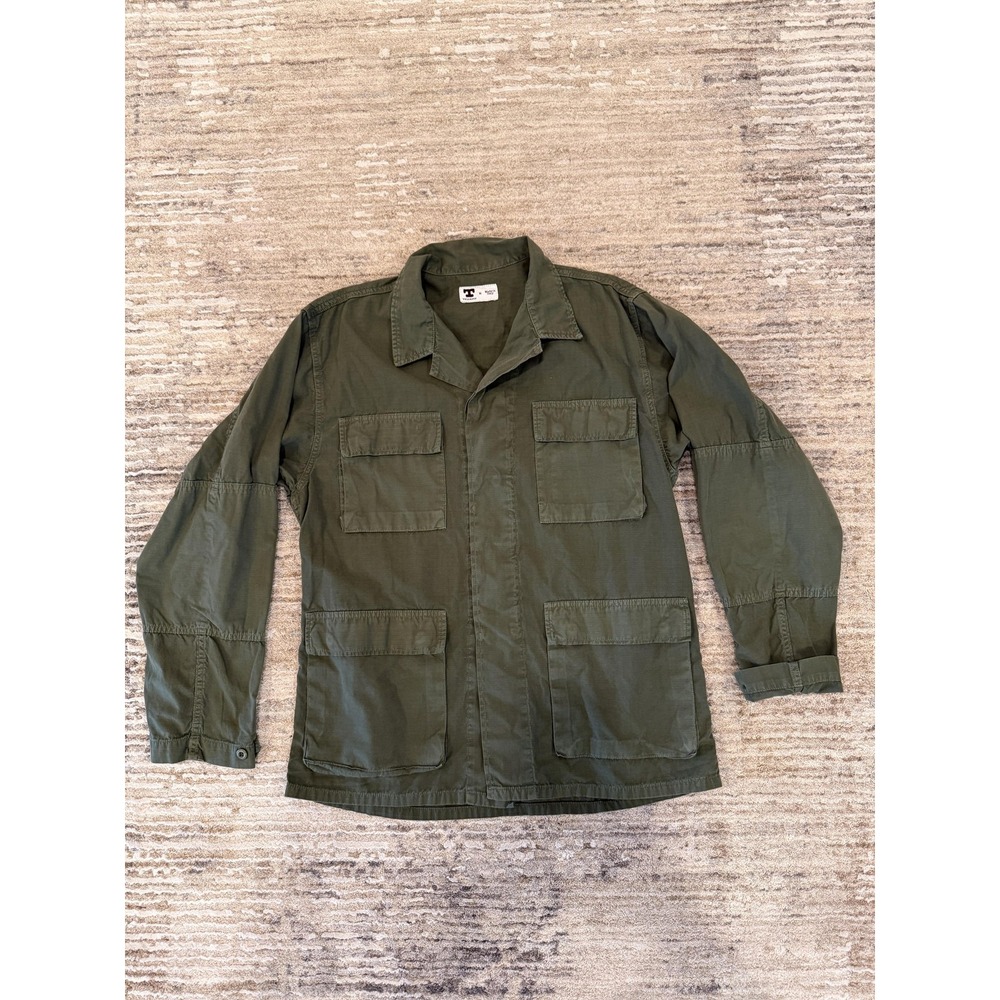 Tellason Jacket Mens Medium Green Cotton Military Field Utility Made In Italy - Picture 7 of 16